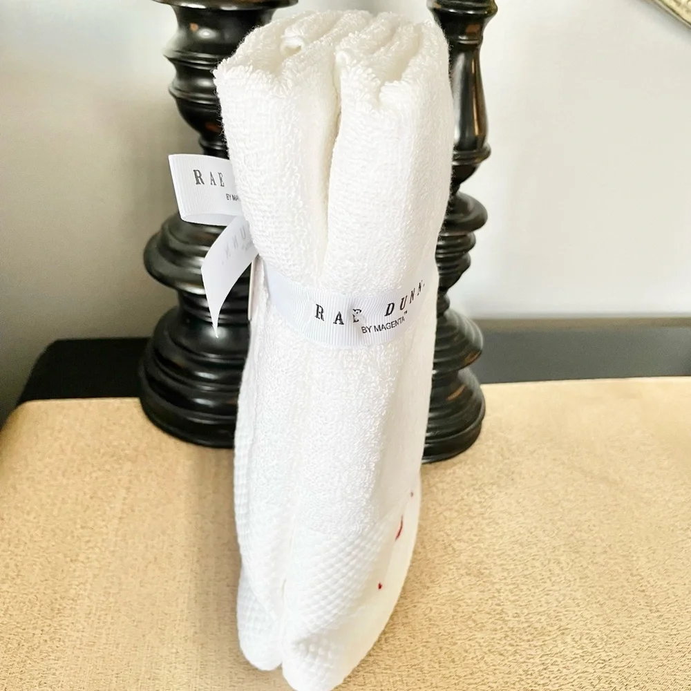 🆕Rae Dunn SET OF 2 JOY Bathroom Hand Towels